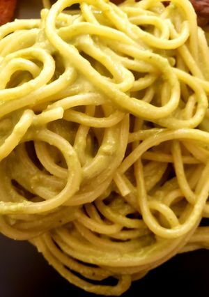 Una foto de Pasta al pesto