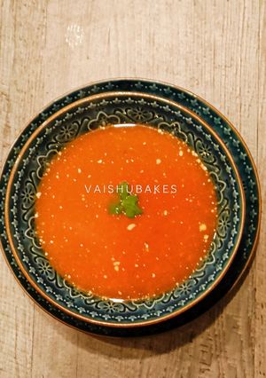 A picture of Tomato Soup with Arrowroot Flour.