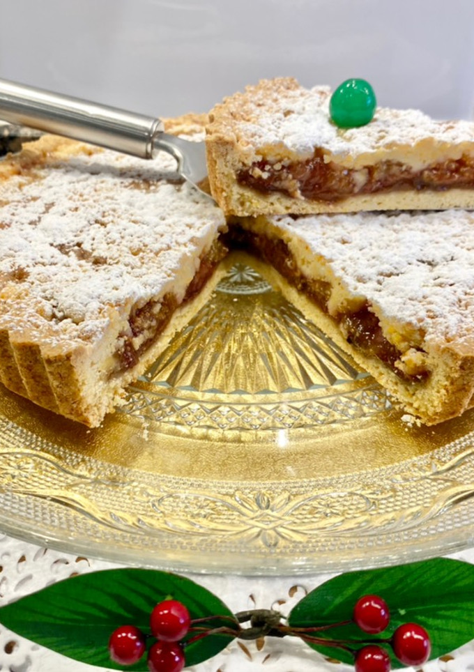 Una foto de Pastel relleno con higos