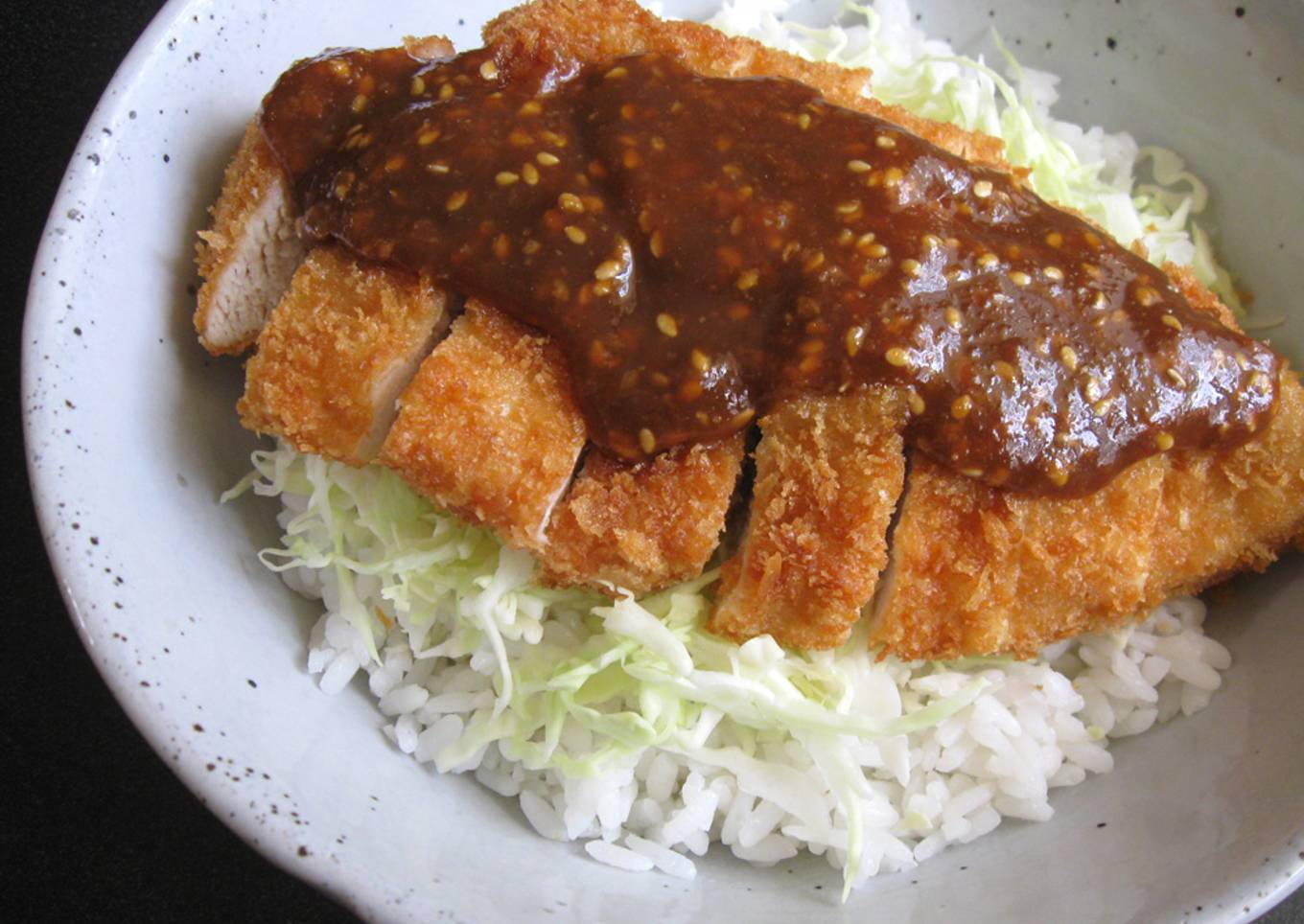 Chicken Katsu Rice Bowl with Sesame Miso Sauce