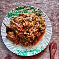Mochar Ghonto (Bengali style Banana blossoms curry) A picture of Mochar Ghonto (Bengali style Banana blossoms curry).