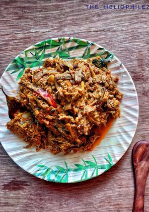 A picture of Mochar Ghonto (Bengali style Banana blossoms curry).
