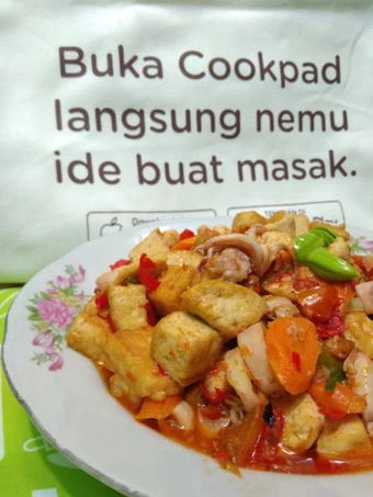 Langkah Gampang Membuat Resep  Tahu cumi asin asam manis pedas yang Menggugah Selera, Enak
