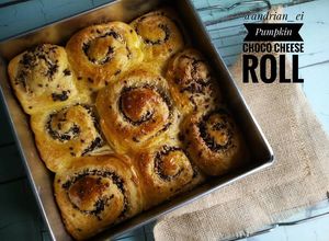 Foto resep Pumpkin Choco Cheese Roll Bread (Recomended)