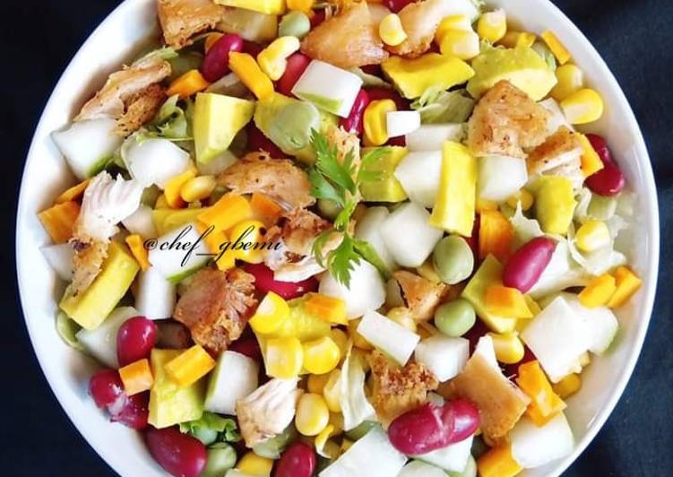 Recipe of Super Quick Vegetables Chicken Salad