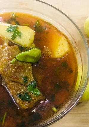 A picture of Beef Arvi Salan.