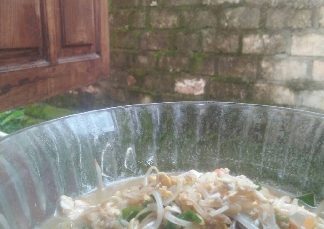 Tumis taoge tahu selimut telur