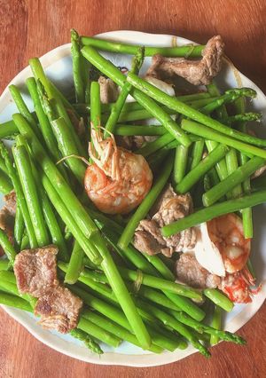 Hình của món Măng tây xào tôm thịt#eatclean.