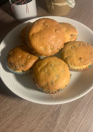 Une photo de Muffins aux pépites de chocolat et cœur coulant