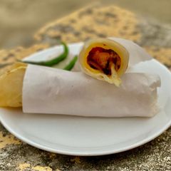 A picture of Egg Chicken Kathi Roll.