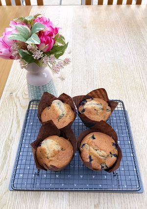 A picture of Simple blueberry muffin (Starbucks type).