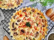 Gambar cheese mushroom quiche
