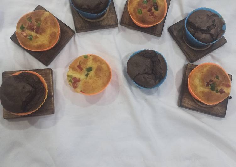 Tutti frutti and chocolate muffins