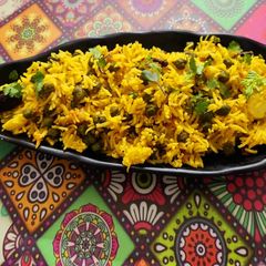 A picture of Hara choliya pulao.