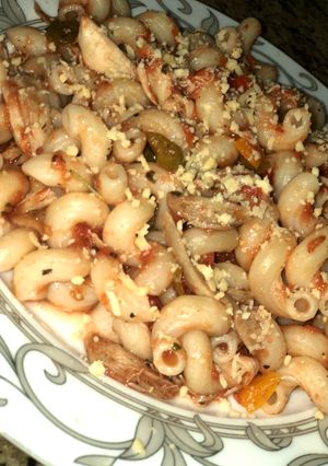 صورة لوصفة معكرونة ببواقي الاكل 🍝