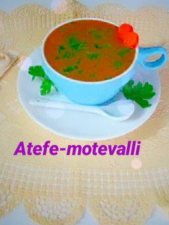 عکسی از دستور سوپ عدس و جو پرک