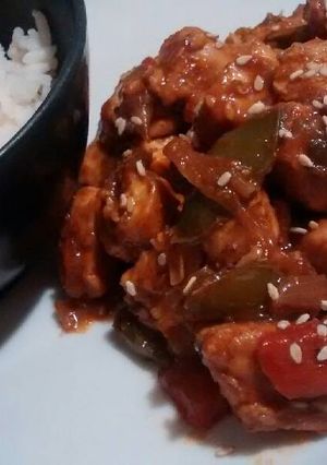 Una foto de Pollo agridulce
