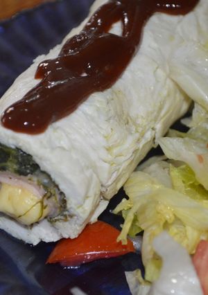 Una foto de Rollitos de pollo, jamón y Espinaca, Proteína extrema!