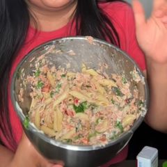 A picture of Cold Pasta Salad with Cilantro and Jalapeños.