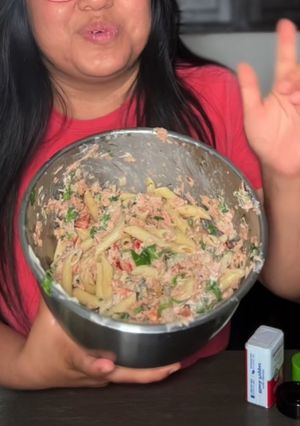 A picture of Cold Pasta Salad with Cilantro and Jalapeños.