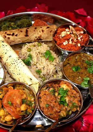 A picture of North indian thali.