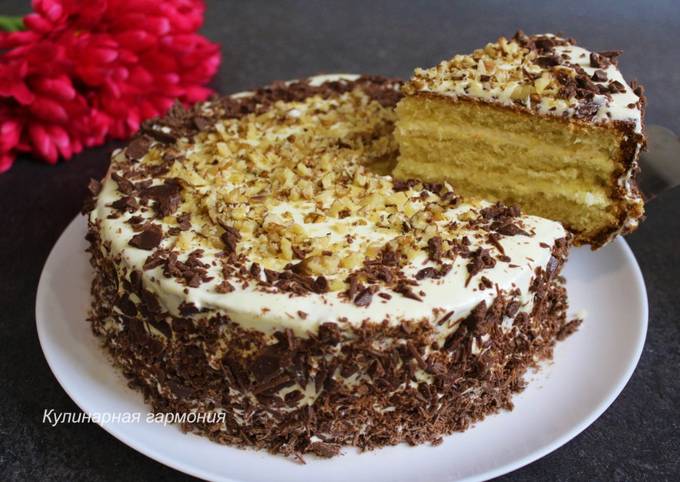 Бисквитный торт с КЛУБНИКОЙ и кремом из СЛИВОК рецепт торта Украшение тортов Торт с цветами