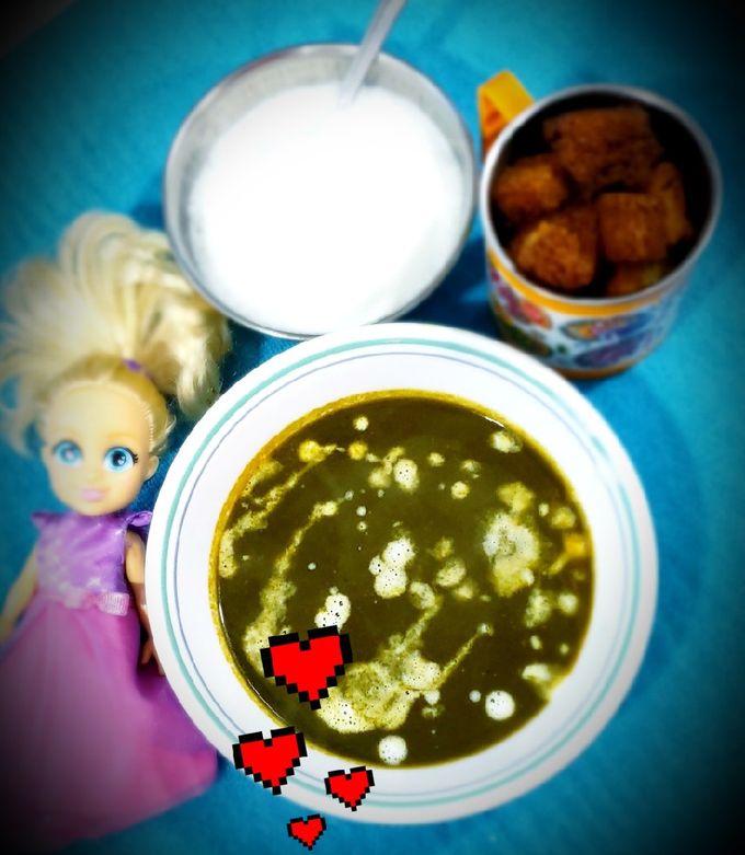 A picture of Spinach soup❤❤.