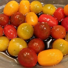 A picture of Brad's cherry tomato appetizer.