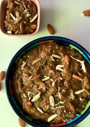 A picture of Anjeer (figs) halwa.
