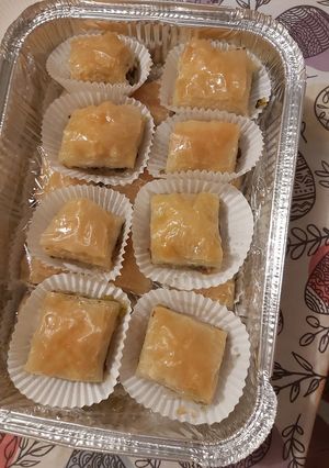 صورة لوصفة بقلاوة محشية