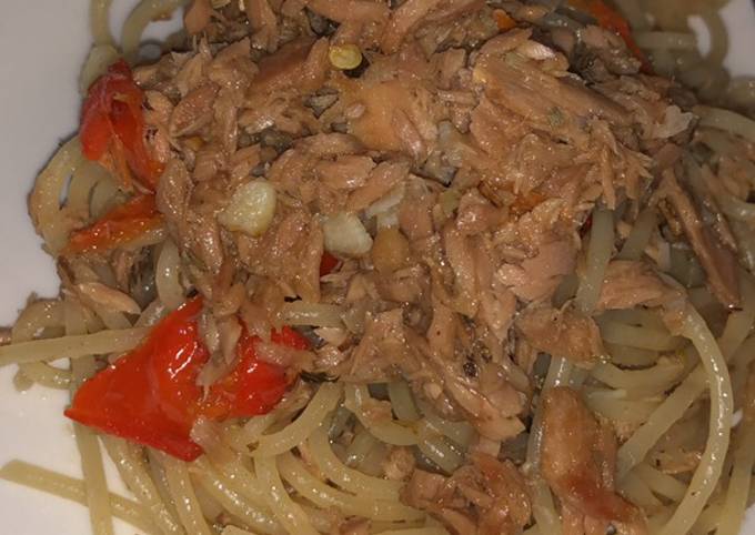 Resep Spaghetti tuna aglio olio