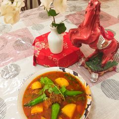 A picture of Authentic simple and easy Aloo gosht salan /mutton potato salan.