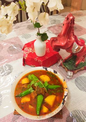 A picture of Authentic simple and easy Aloo gosht salan /mutton potato salan.