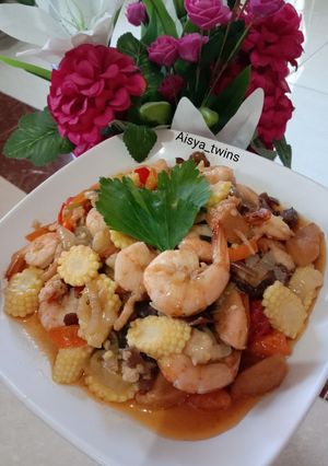 Foto resep Tumis udang pedas