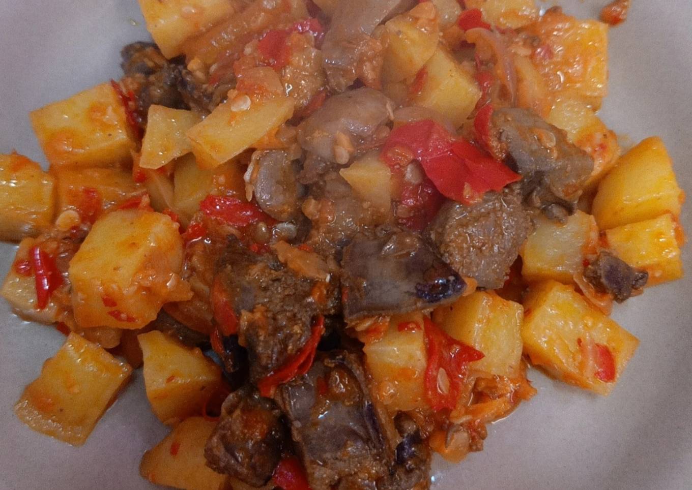 Sambal Goreng Kentang Ati Rempela Sederhana