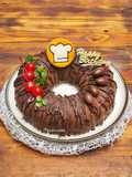 Marmer Cake siram Glaze Coklat