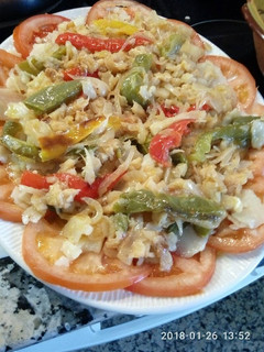 Una foto de Ensalada templada de bacalao