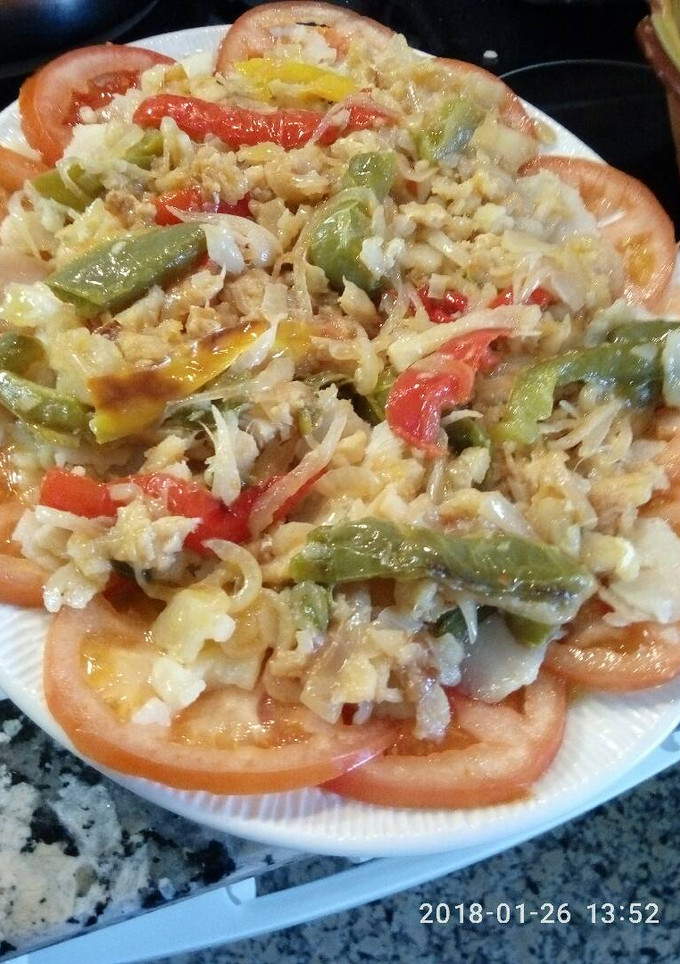 Una foto de Ensalada templada de bacalao