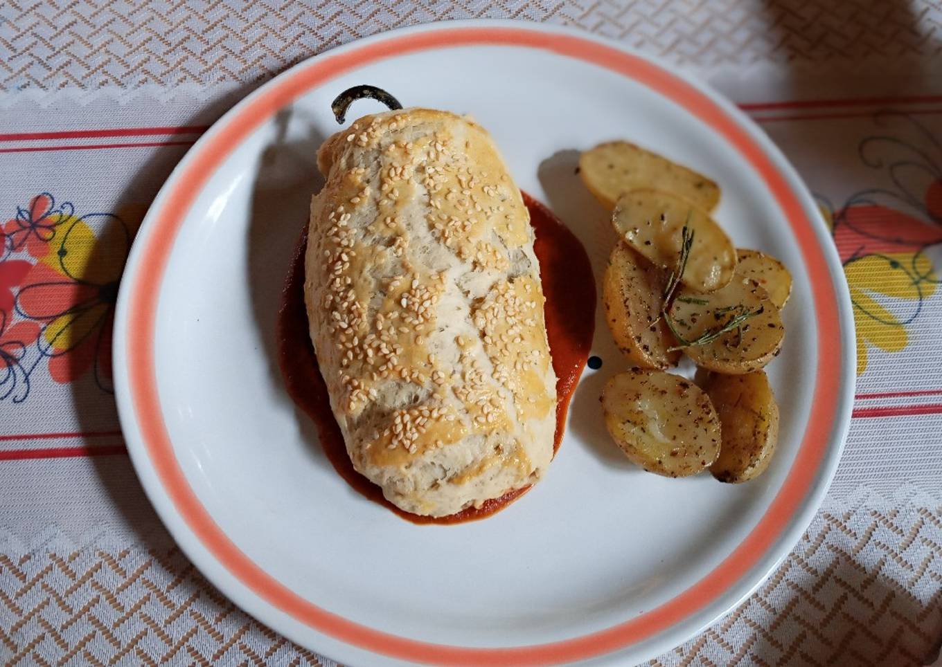 Chile poblano hojaldrado