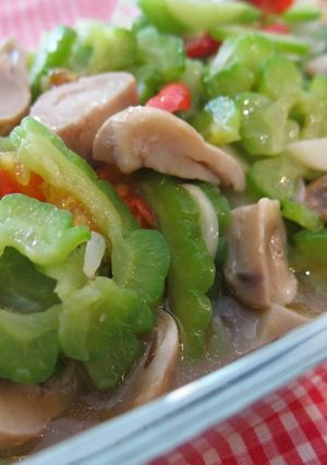 Foto resep Tumis pare jamur merang
