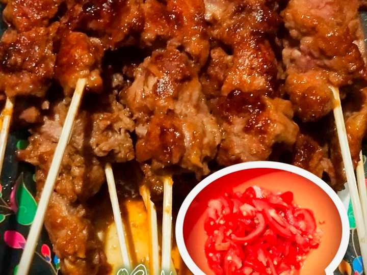  Resep memasak 124. Sate Maranggi Daging Sapi (pake teflon) untuk Lebaran dijamin sedap