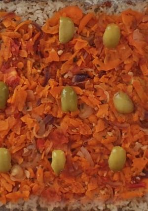 Una foto de Pizza vegana de arroz