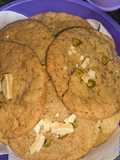 Crumble cookies de pistacho y chocolate blanco