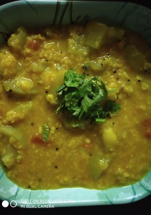 A picture of Moongdal  lauki ki sabji.