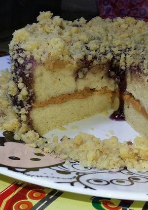 Foto resep Blueberry Peanut Crumble Cake