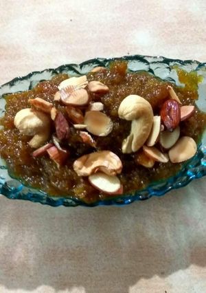 A picture of # Pumpkin halwa with jaggery.