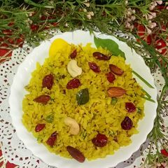 Cranberry Kanda Poha / Flattened Rice A picture of Cranberry Kanda Poha / Flattened Rice.