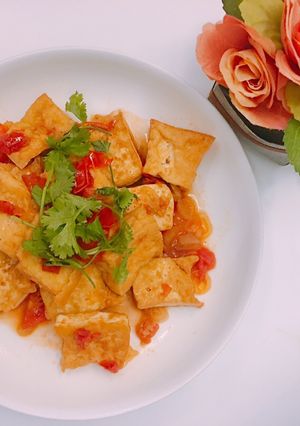 Hình của món Đậu sốt (cay).