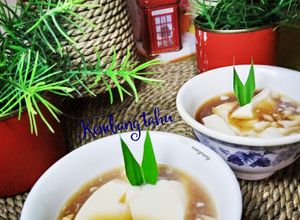 Foto resep Kembang Tahu saus jahe (puding susu kedelai)