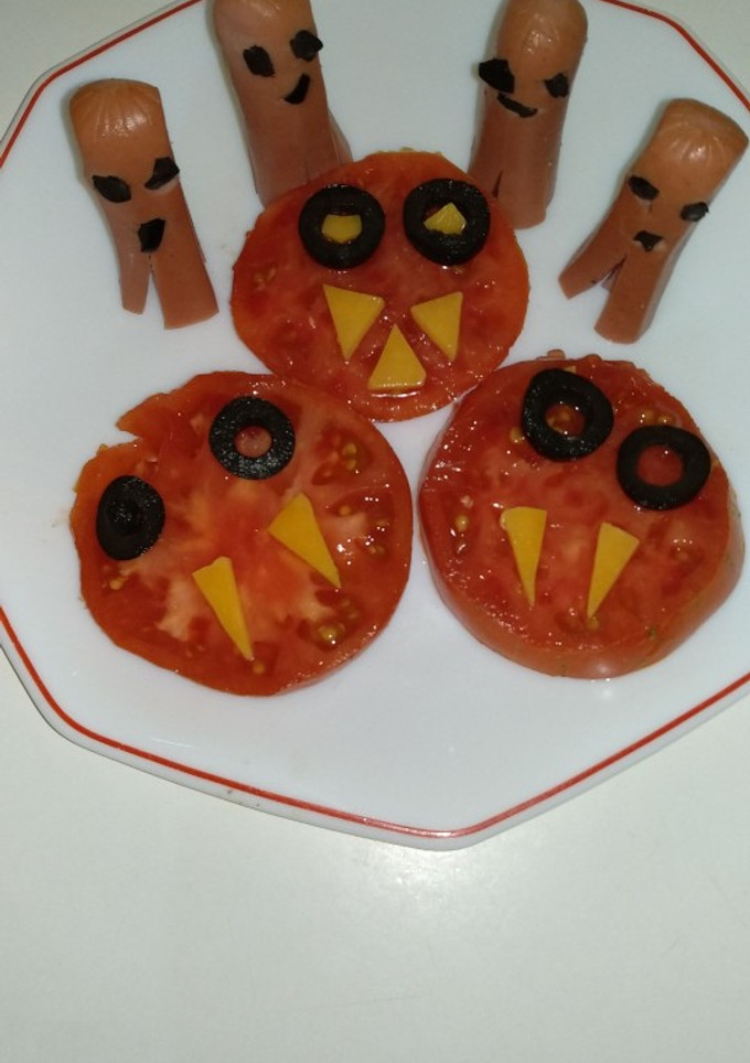 Una foto de Halloween en el plato